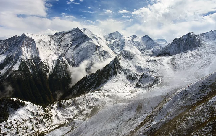 Berglandschaft nahe des Skigebiets Kaprun im Nationalpark Hohe Tauern, Österreich