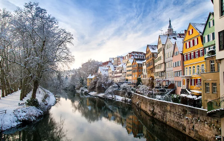 Tübingen im Winter in Baden-Württemberg, Deutschland