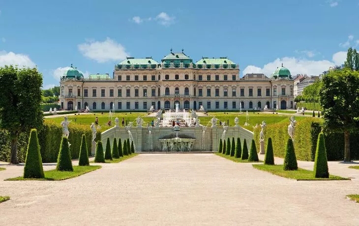 Oberes Belvedere, vom Garten aus gesehen