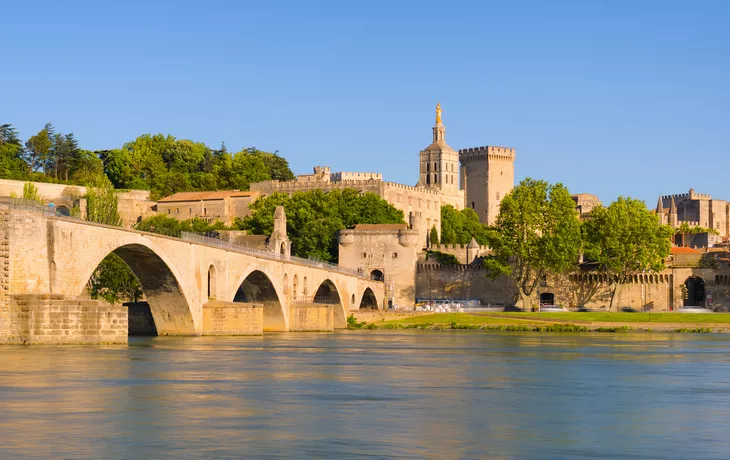 Pont Saint-Bénézet oder Pont d?Avignon in Avignon, Frankreich