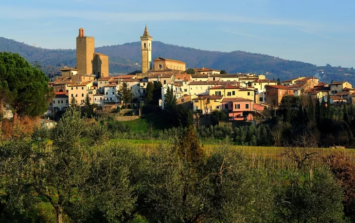 Vinci im Chianti-Gebiet, dem Geburtsort von Leonardo da Vinci, Italien