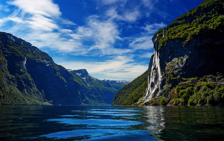 Wasserfälle Sieben Schwestern im Geirangerfjord