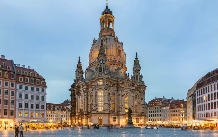 Abendstimmung an der Frauenkirche in Dresden