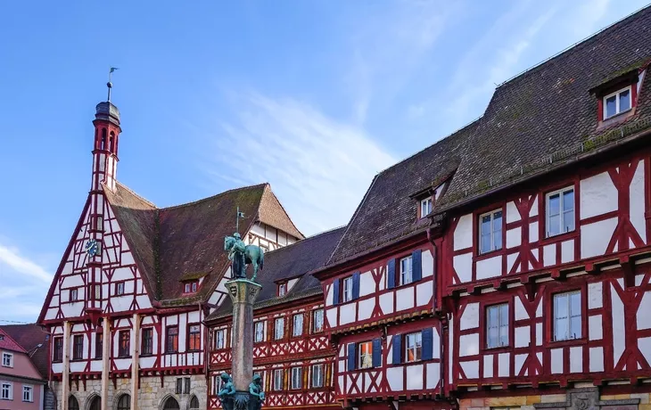 Fachwerkrathaus von Forchheim in Franken, Bayern