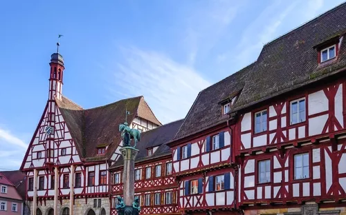 Fachwerkrathaus von Forchheim in Franken, Bayern