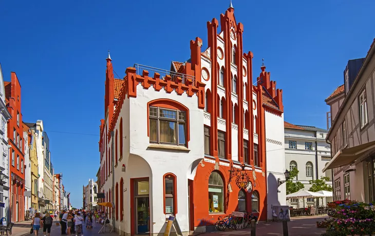 Ratsapotheke in der Altstadt von Wismar, Deutschland