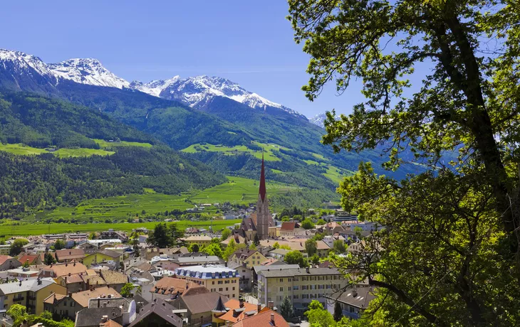 Schlanders, gesehen vom Höhenweg