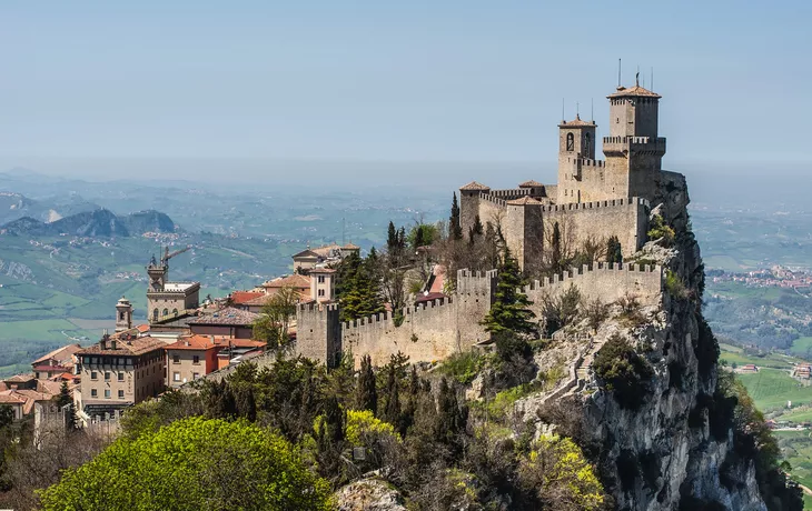 Blick auf den Monte Titano und die Festung San Marino