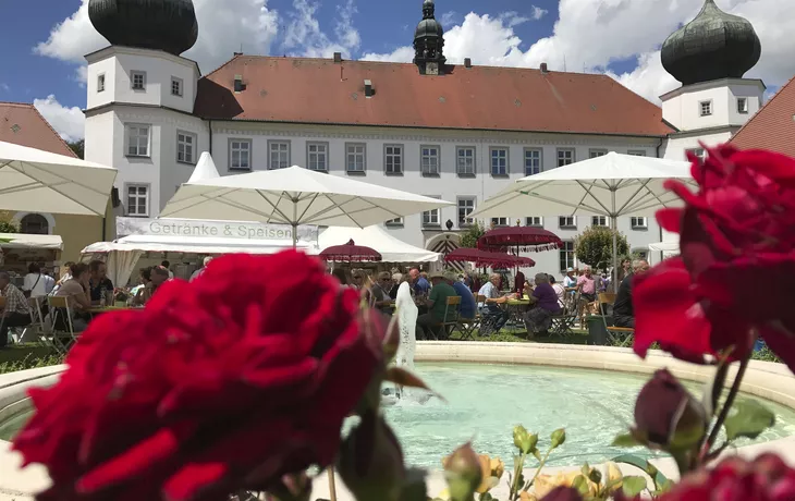 Blick auf das Schloss Tüßling